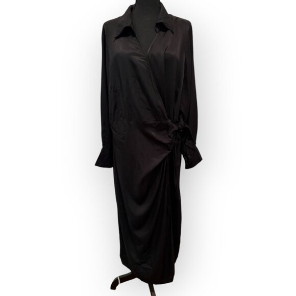 H&M satin like wrap dress - Picture 1 of 8